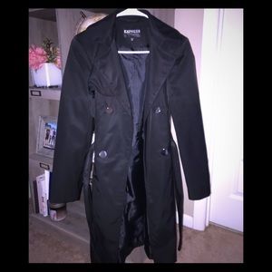 Express extra-small black trench coat